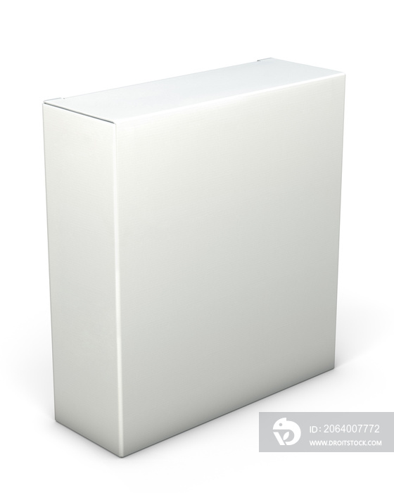 Blank White Software Box isolated on White Background. 3D illustration