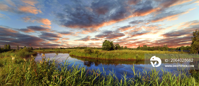 Decline over the river Berezina, Belarus