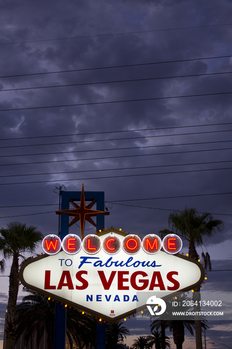 Illuminated signage of Las Vegas, Nevada, USA