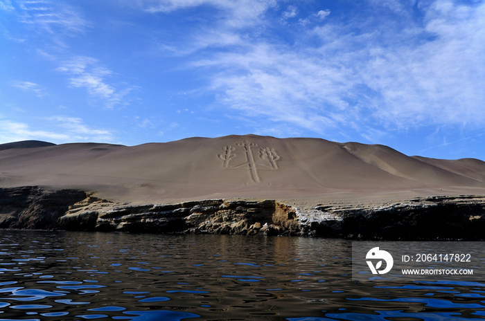 Candelabro drawn in sand dune