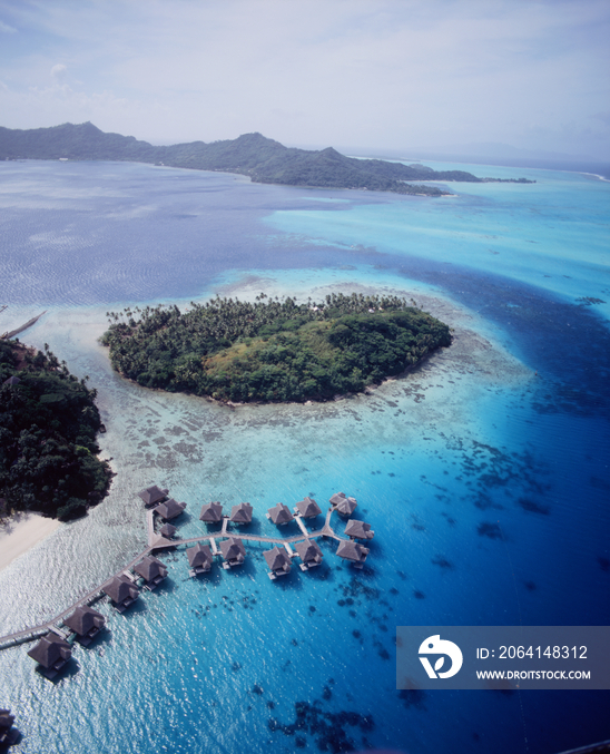 Polynesia, French Polynesia, Bora Bora, aerial view