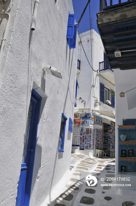 Narrow street in Santorini Island