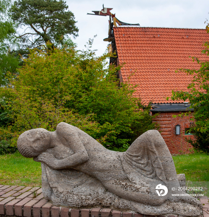 Statue at Museum at Worpswede East Frisia Germany. Ost friesland  District of Osterholz. Lower Saxon