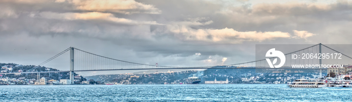 Twilight over the Bosphorus in Istanbul, HDR Image