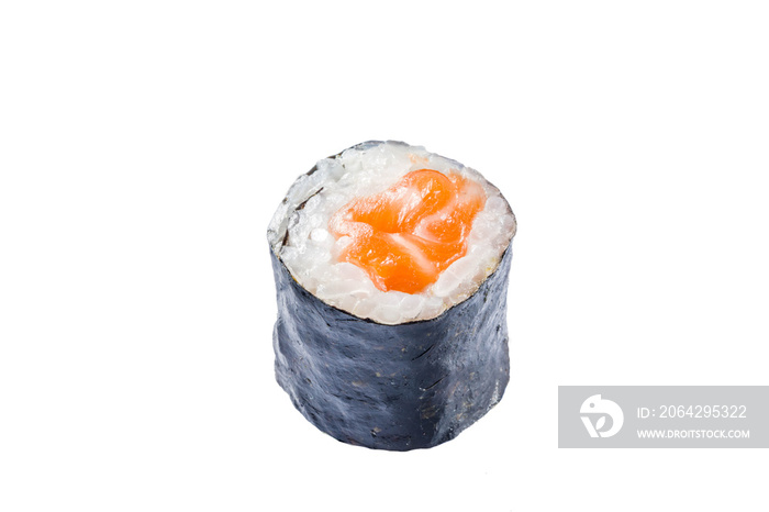 Seamless pattern with sushi. Food abstract background. Flying sushi, sashimi and rolls isolated on t