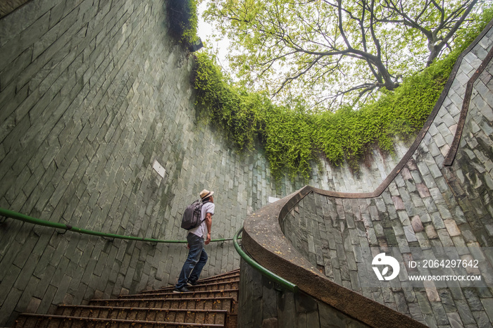 traveling at Fort Canning Park in Singapore