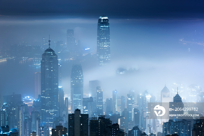 香港城市夜雾