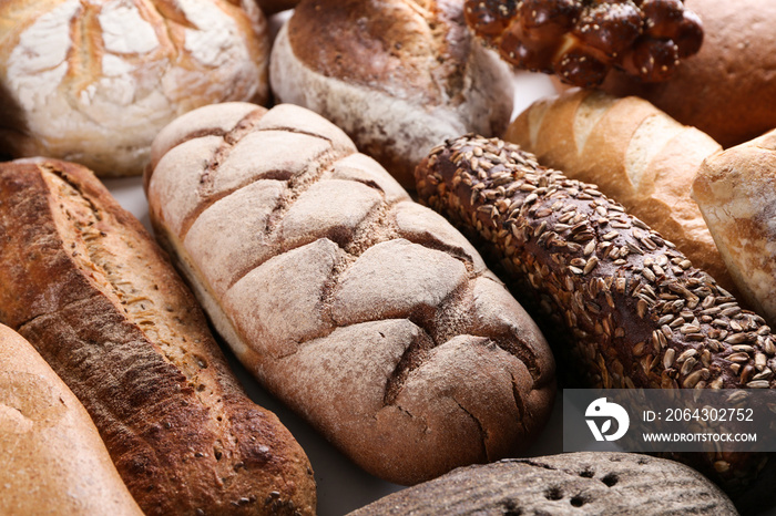 Freshly baked bread products, closeup