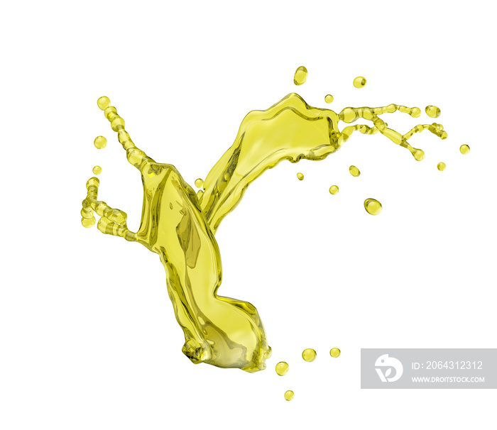 Splash of oil with white background