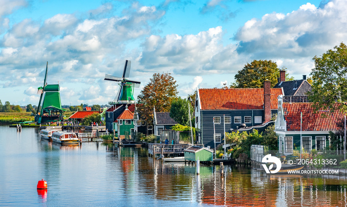 Volendam village in the Netherlands. A city with a national Dutch cultural life.