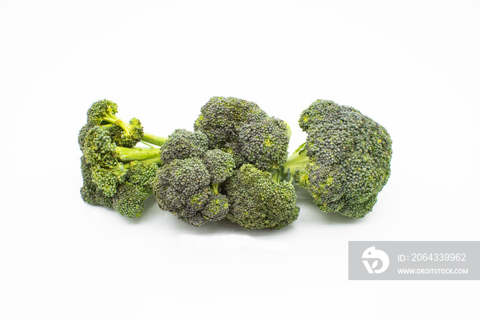 Fresh Broccoli isolated on white background. Broccoli package isolated. Fresh broccoli pre packed in