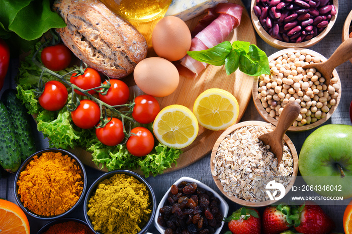 Assorted organic food products on the table