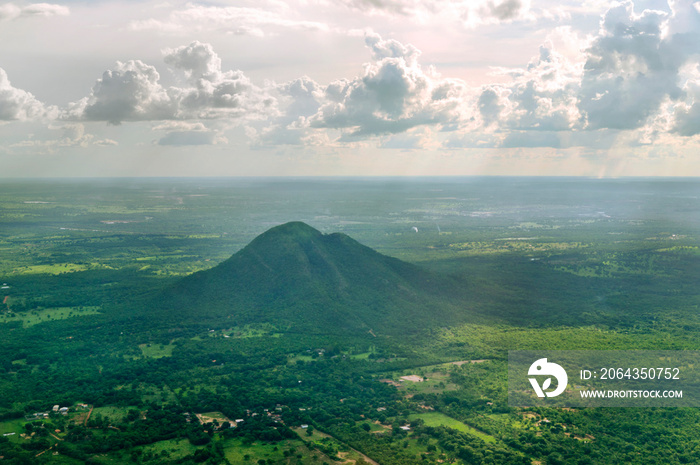 Santo Antonio hill aerial view, at Santo Antônio do Leverger, State of Mato Grosso, Brazil