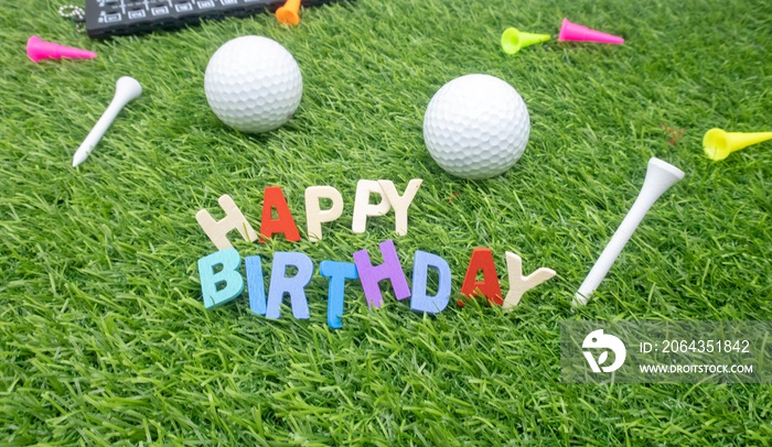 Happy Birthday to golfer on green grass
