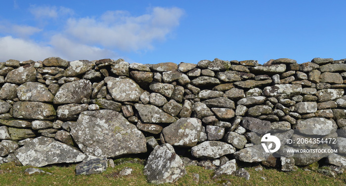 Dry stone wall in Dartmoor National Park, Devon