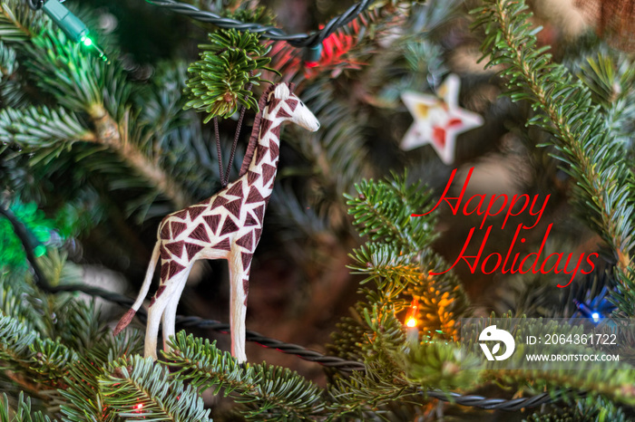 Giraffe Ornament Holiday Greeting Card