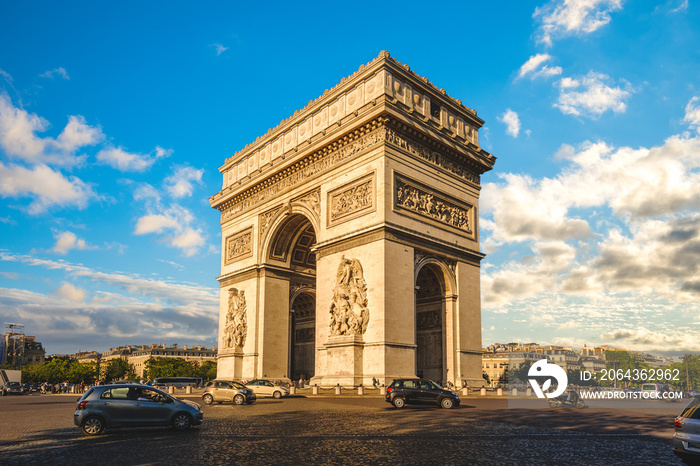 Arc de Triomphe, Triumphal Arch on  Champs Elysees in Paris , France