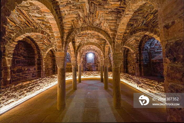 Crypt in the church of the medieval castle of Cardona. The most important medieval fortress in Catal