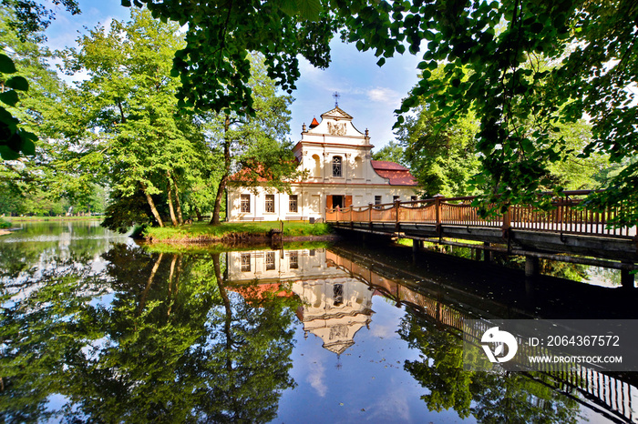 Church of St. John of Nepomuk on the water in Zwierzyniec, Roztocze region,  Poland