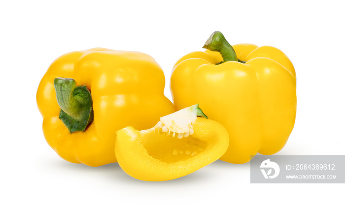 yellow peppers isolated on white background