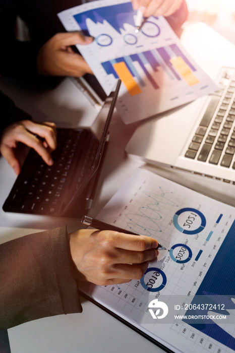 Business Team Investment Entrepreneur Trading discussing and analysis finance market graph stock mar