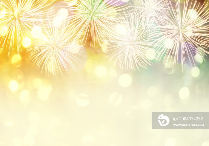 New year fireworks background and have copy space.