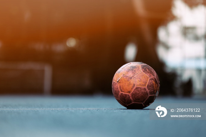 The old football on the street in Bangkok city