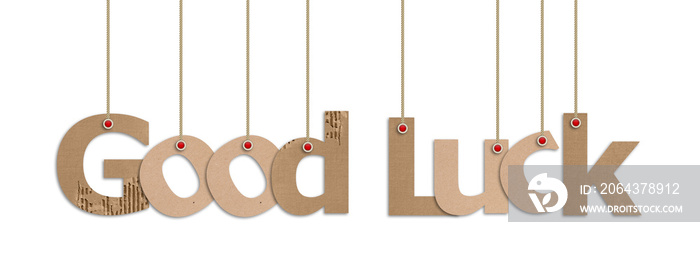 good luck label in white background