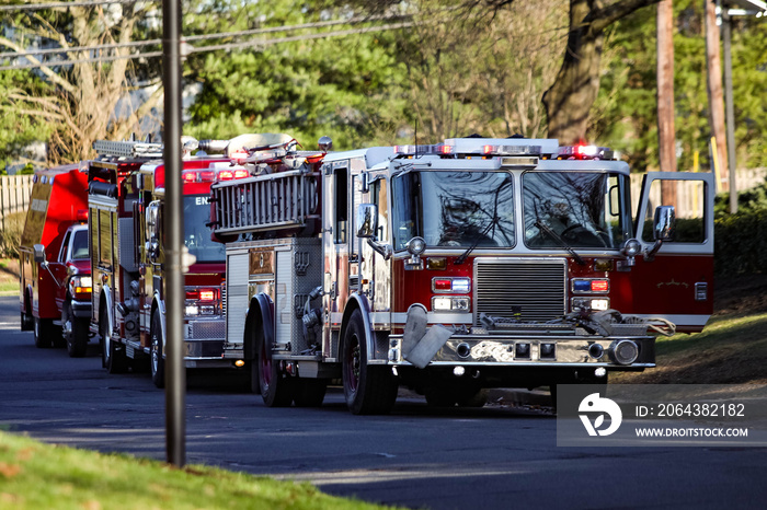 Firefighting truck at rescue service transportation department