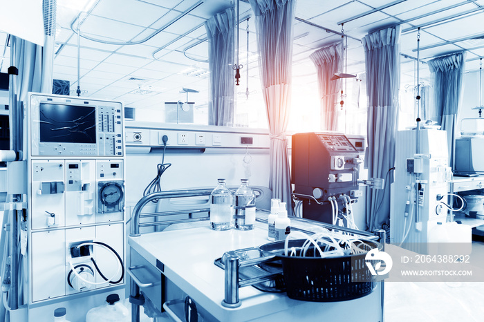 equipment and medical devices in modern operating room