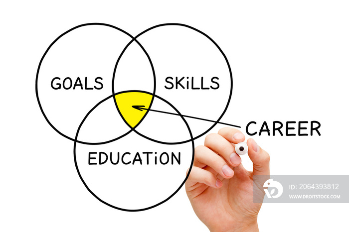 Career Goals Skills Education Diagram Concept