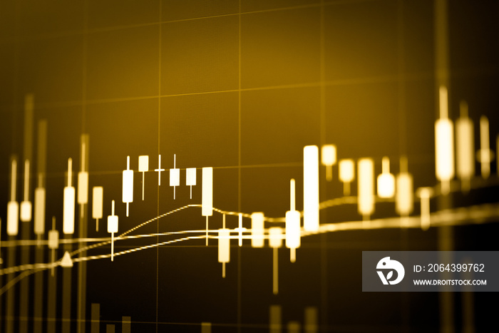 Candle stick graph chart of stock market investment trading. Tra