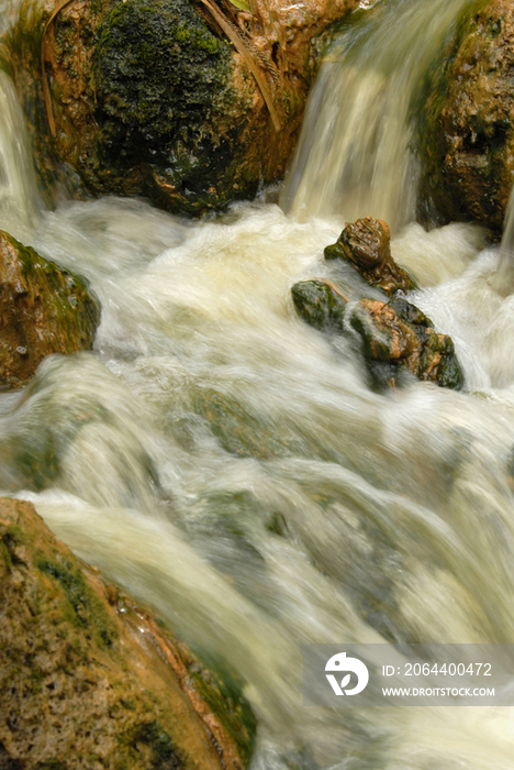 Water cascading on rocks 