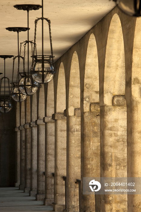Hanging Lamps and Colonnade