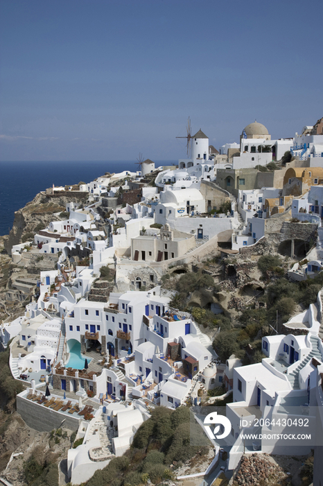 Greece, Cyclades, Santorini, Oia, view of town