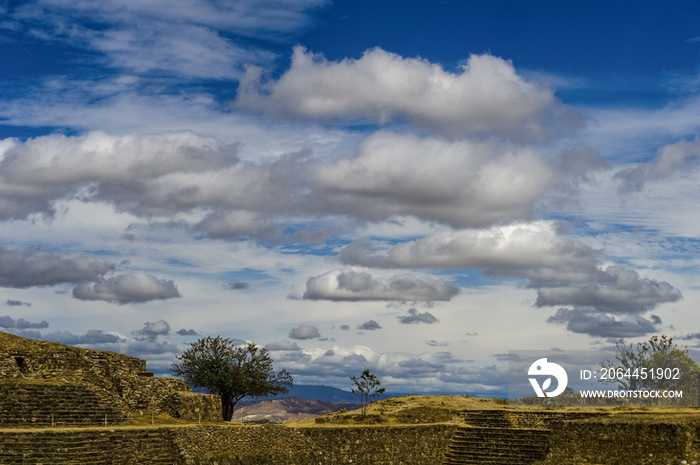 Cloudy Sky, Monte Alban Ruins, Monte Alban, Mexico