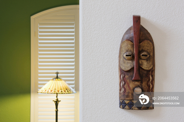 Room with African Mask Art