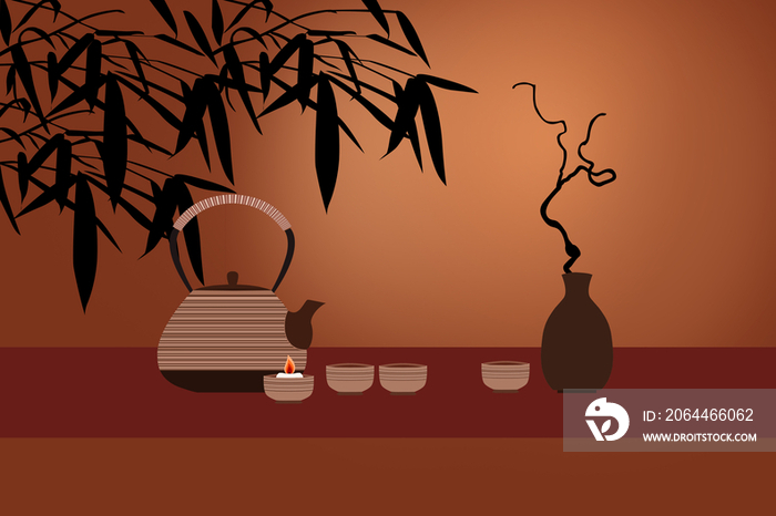 茶杯和茶壶插画