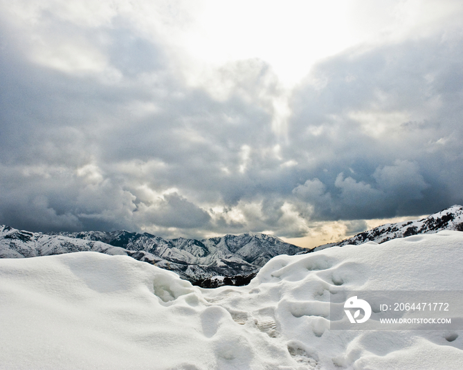 Footprints in Mountain Snow