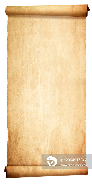 古老的古董卷轴孤立的白色背景