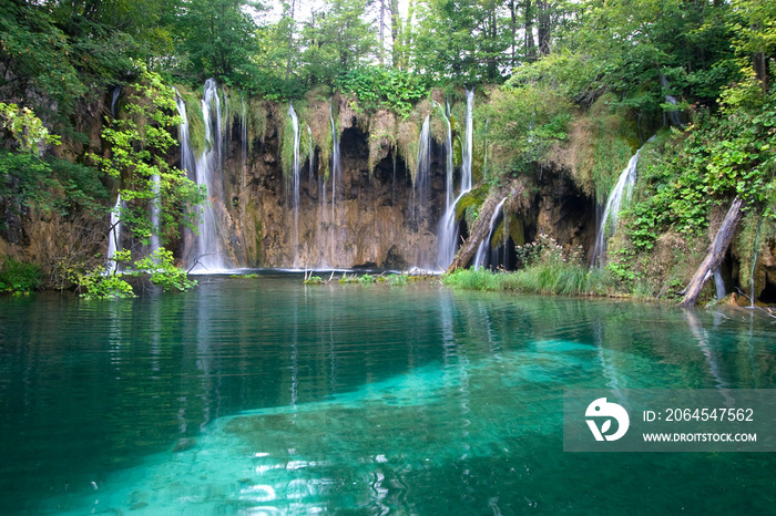 Lake and waterfalls