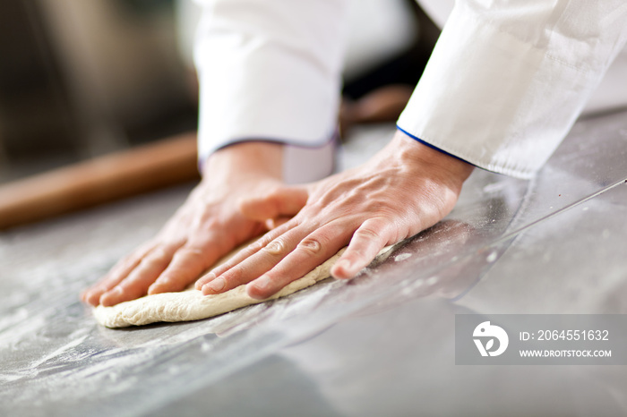 Chef prepairing dough