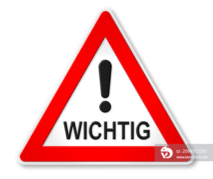 Wichtig-Schild 3D