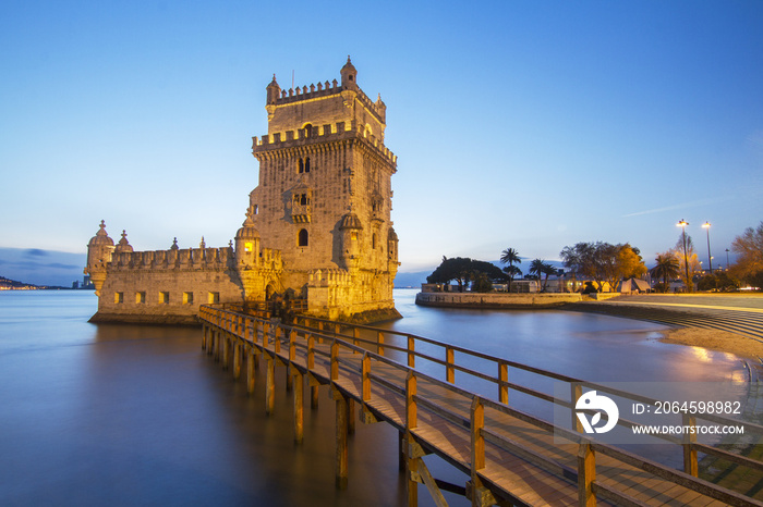 著名的地标，贝伦塔，位于葡萄牙里斯本。