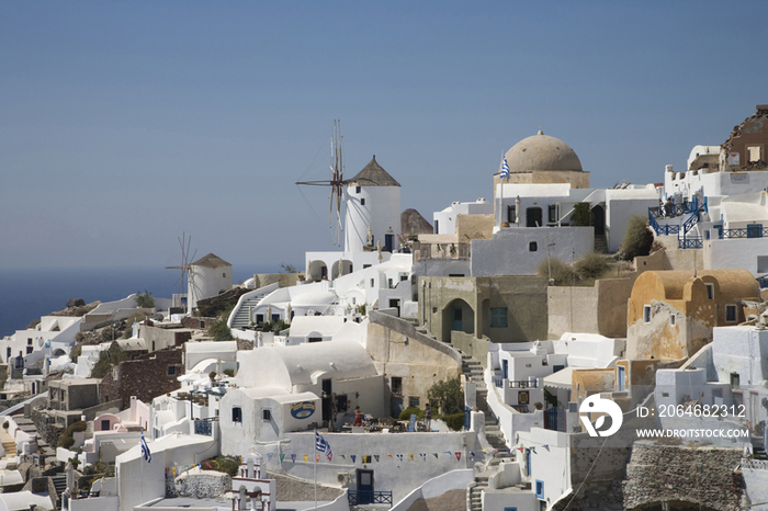 Greece, Cyclades, Santorini, Oia, view of village