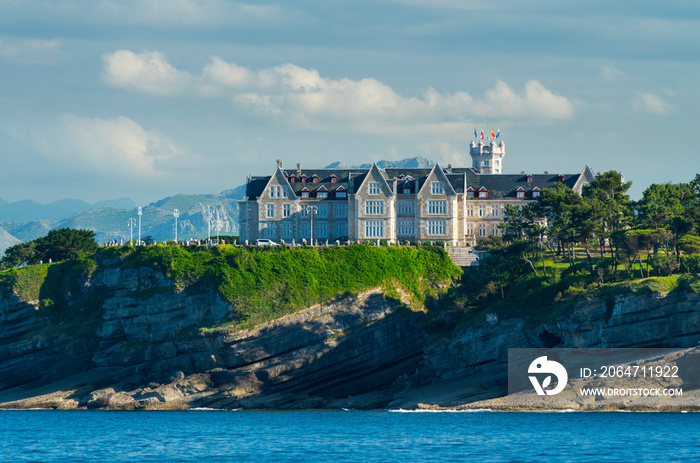 Magdalena Peninsula and Palace, Santander Bay, Santander, Cantabria, Spain, Europe