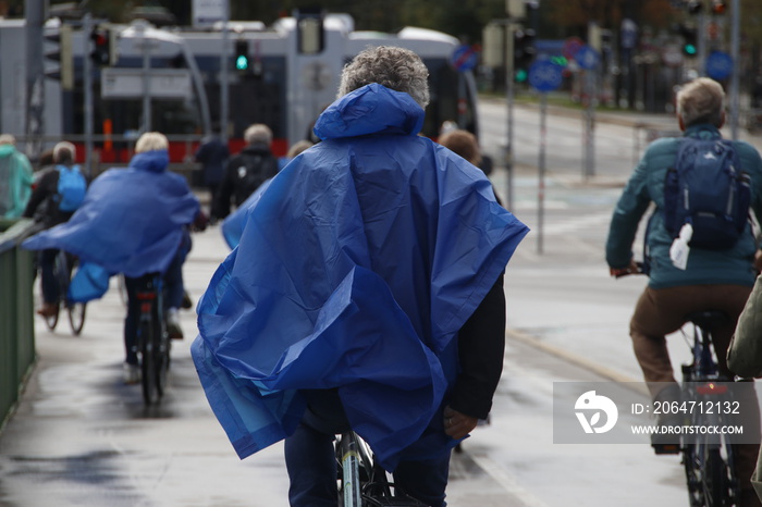 Group of bikers riding in the city