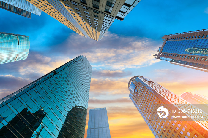 low angle view of skyscrapers in Shanghai,China