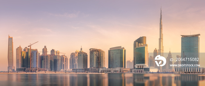 Panoramic view of Dubai Business bay, UAE