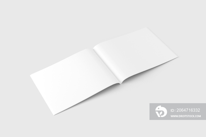 US Letter Landscape Magazine White Blank Mockup